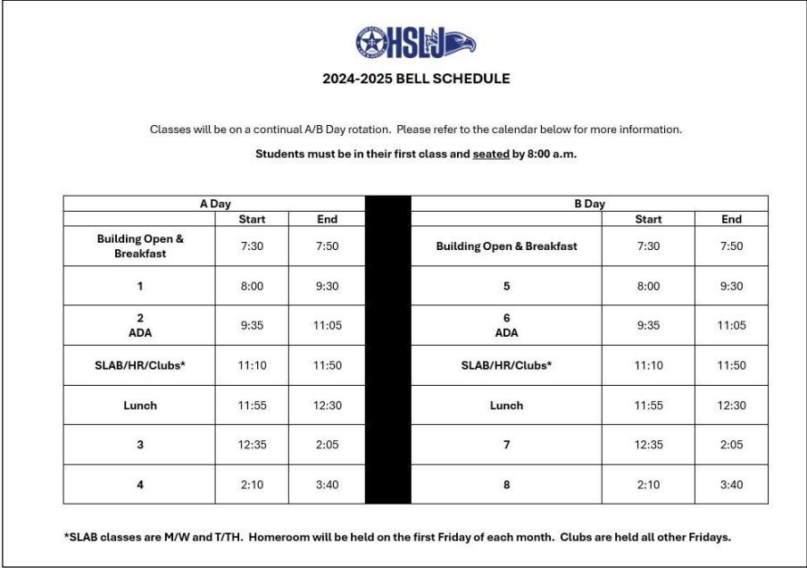 2024-2025 Campus Bell Schedule 